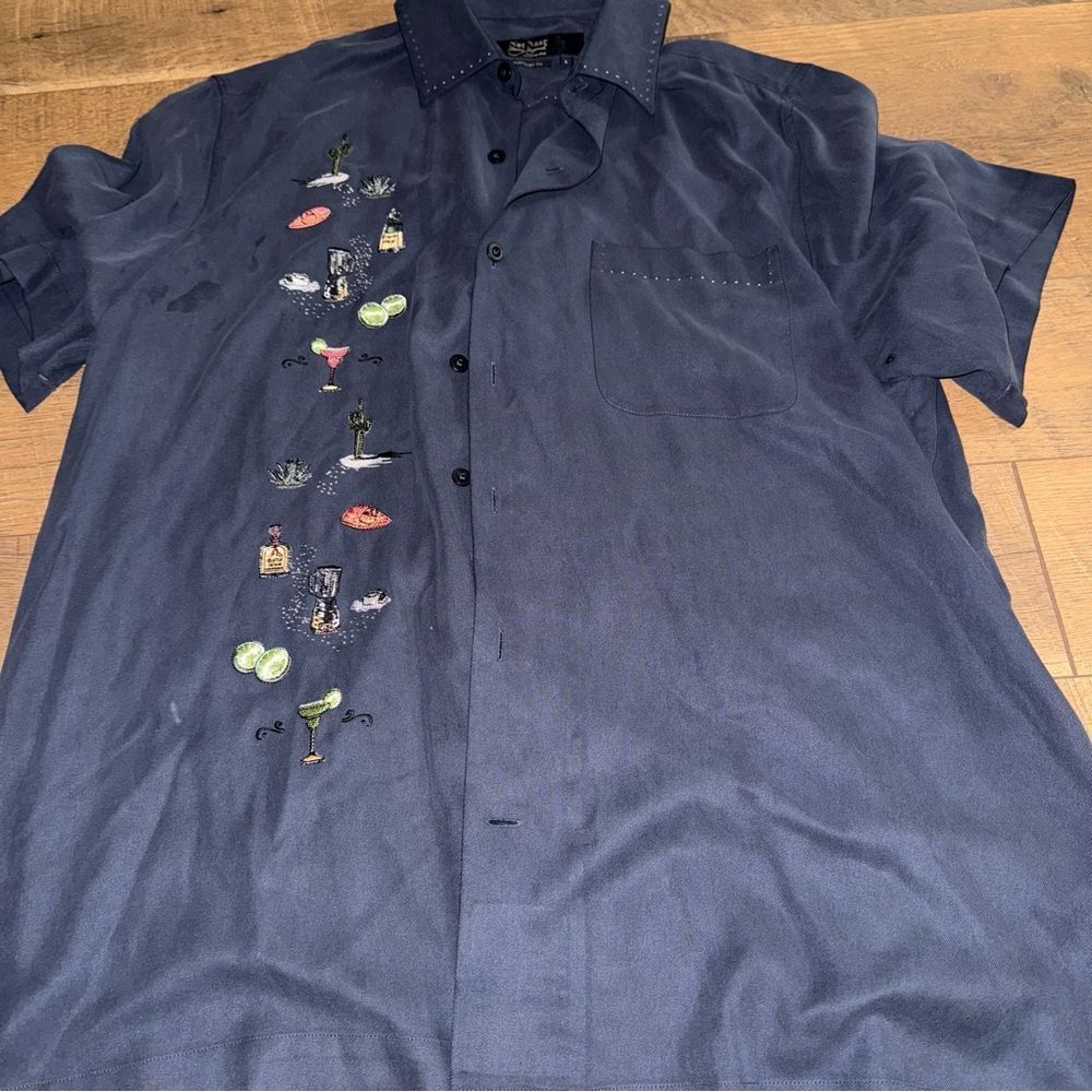 Nat Nast Deep Blue Silk Shirt